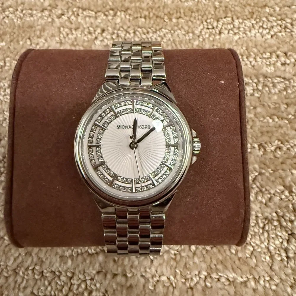 Michael Kors Women’s Silver Watch with Gems